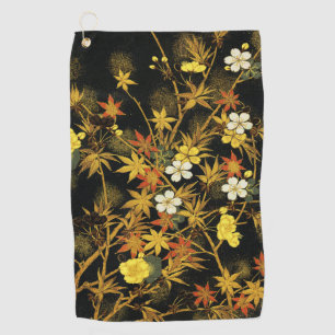 Serviette De Golf L'automne japonais laisse l'art classique antique