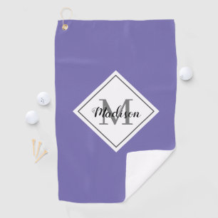 Serviette De Golf Lavande Purple Script Personnalisé Monogramme