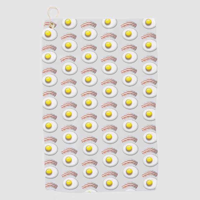 Serviette De Golf Le bacon et l'œuf du golfeur (Devant)