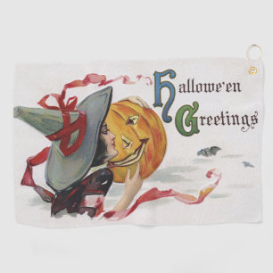 Serviette De Golf Le baiser de la sorcière : Jack-o'-lantern à Hallo