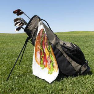 Serviette De Golf Le cheeseburger appétissant de SlipperyJoe crousti