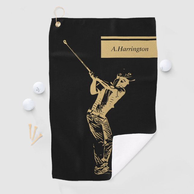 Serviette De Golf Le golfeur doré  (En situation)