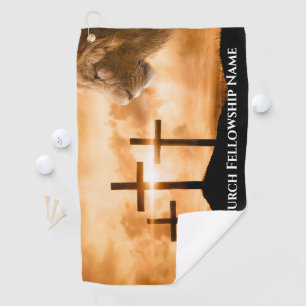 Serviette De Golf Le Lion de Juda Trois Croix Pasteur de l'Église
