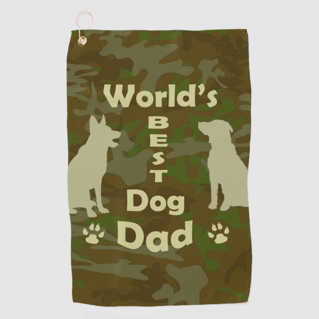 Serviette De Golf Le meilleur papa de chien du monde (Devant)