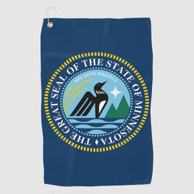 Serviette De Golf Le nouveau drapeau de l'État du Minnesota (Devant)