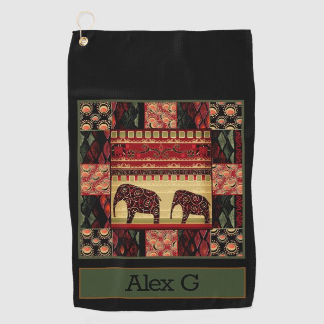 Serviette De Golf Le patchwork africain (Devant)