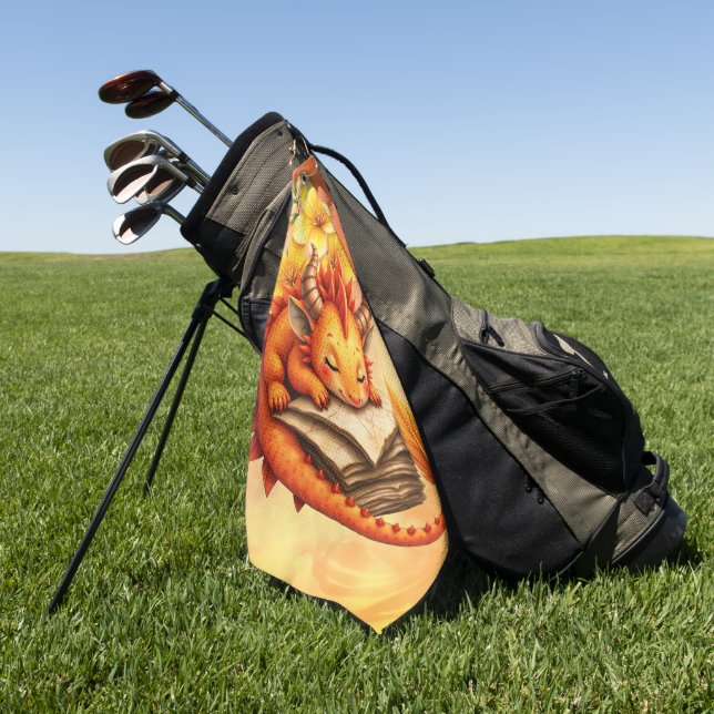 Serviette De Golf Le petit dragon mystique.  (Vert)