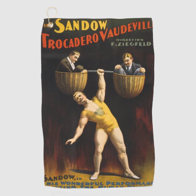 Serviette De Golf Le Sandow Eugen Sandow Vaudeville Weightlifter (Devant)