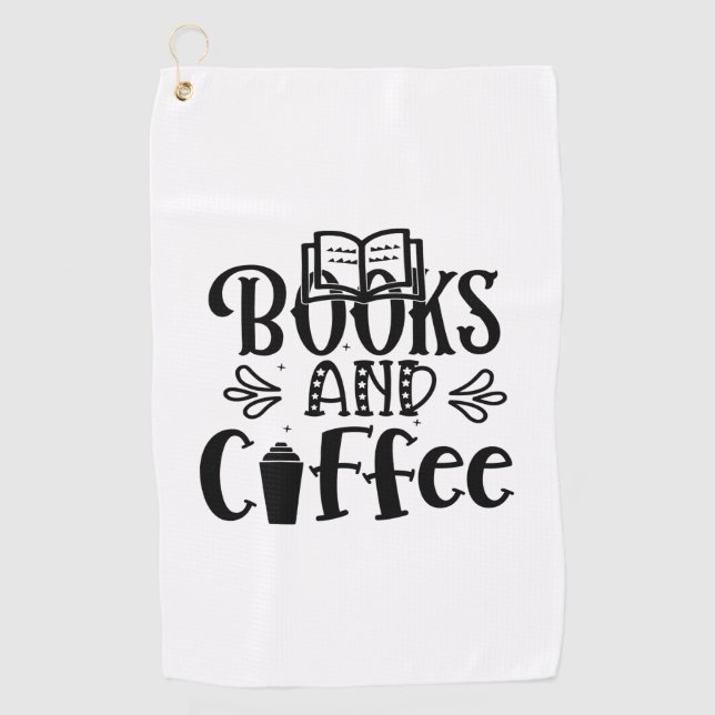 Serviette De Golf Lecture De Livres D'Art Et Café (Devant)