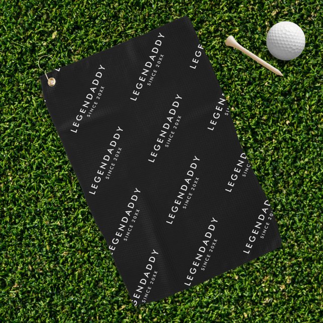Serviette De Golf Legendaddy pour légendaire papas simple minimalist (golf towel for dad. Legendaddy gift idea)