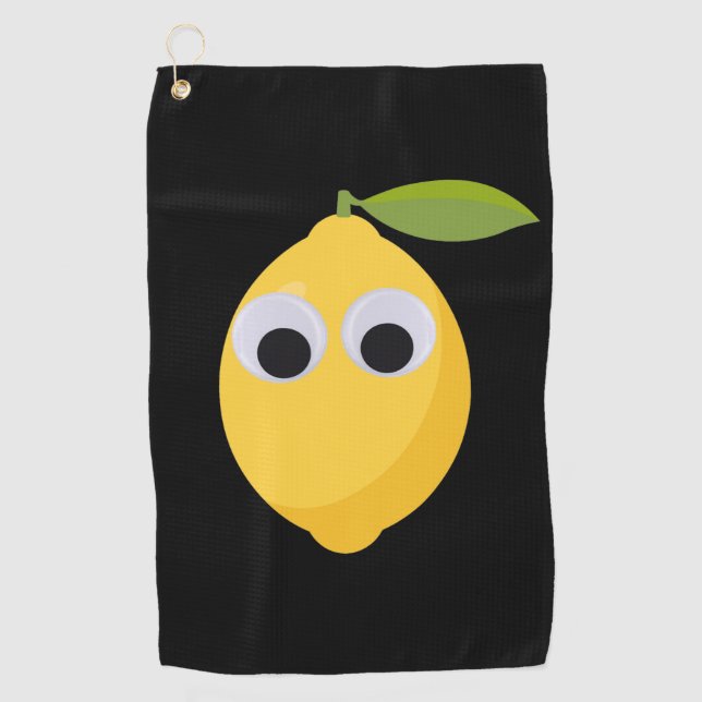 Serviette De Golf Lemon, sweet fruit with googly eyes (Devant)