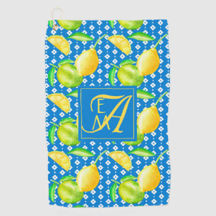 Serviette De Golf Lemon Tree Ocean Blue MONOGRAM