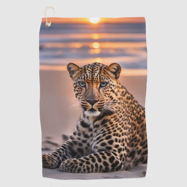 Serviette De Golf Léopard sur la plage (Devant)