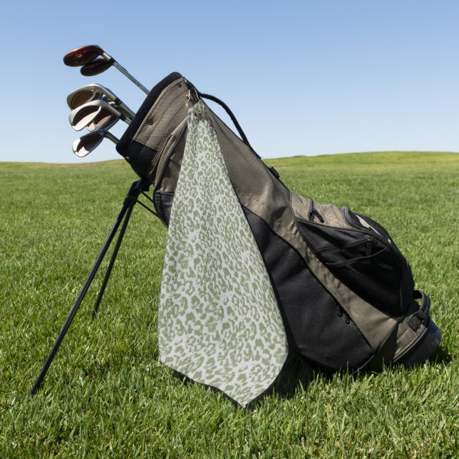 Serviette De Golf Léopard tacheté gris olive  (Vert)