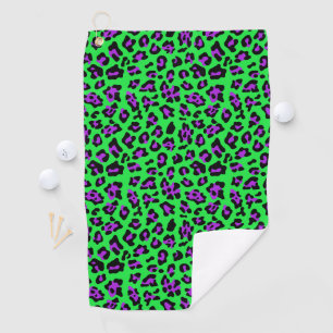 Serviette de golf Leopard vert et violet