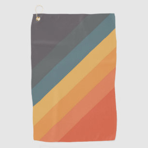 Serviette De Golf Les années 70 coloré 80s Retro Stripes