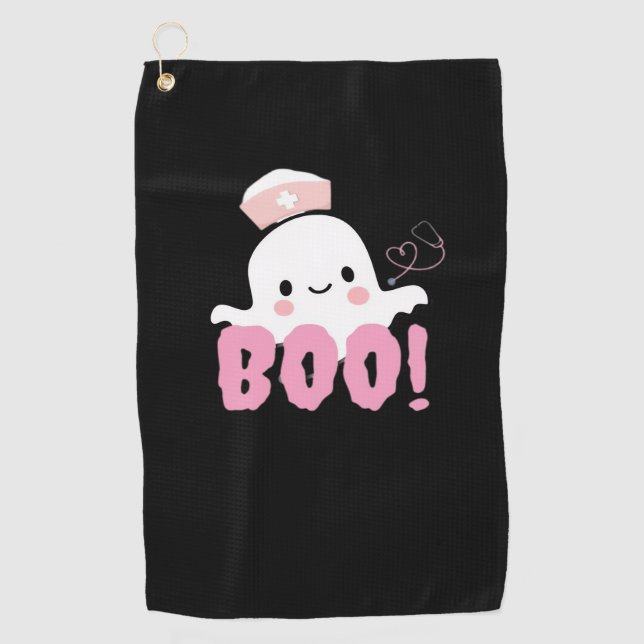 Serviette De Golf Les Chemises Infirmières D'Halloween Femme Boo ! T (Devant)