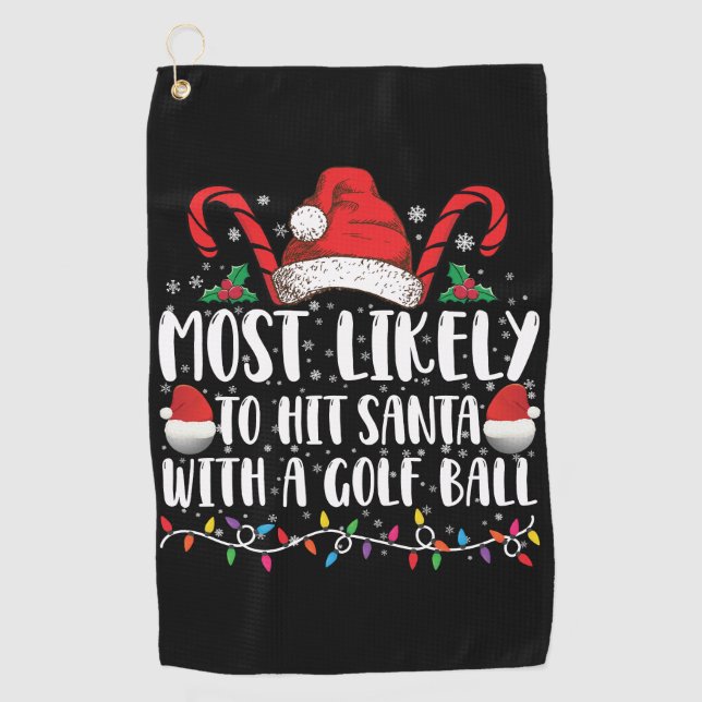 Serviette De Golf Les Plus Susceptibles De Toucher Père Noël Avec Un (Devant)