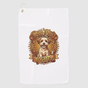 Serviette De Golf Les poils de chien sont ruban doré moelleux scinti