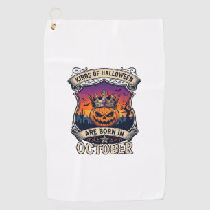Serviette De Golf Les Rois D'Halloween Naissent Octobre Couronne Cit