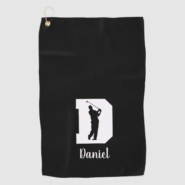 Serviette De Golf Lettre Monogramme D Personnalisée (Devant)