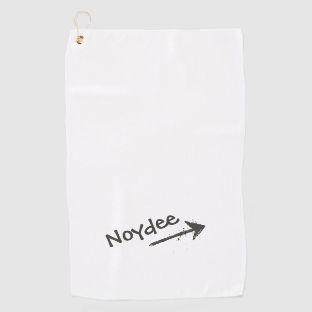 Serviette De Golf Lettre noire et flèche sur votre (Devant)