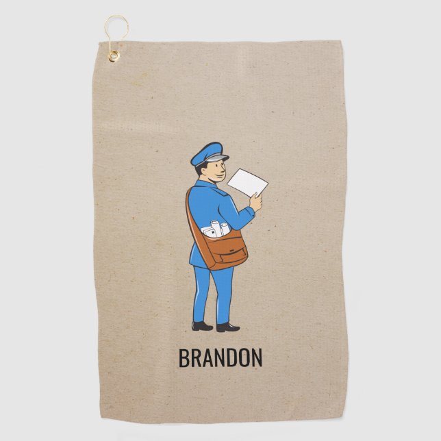 Serviette De Golf LETTRE REtro Mailman personnalisée Transporteur (Devant)