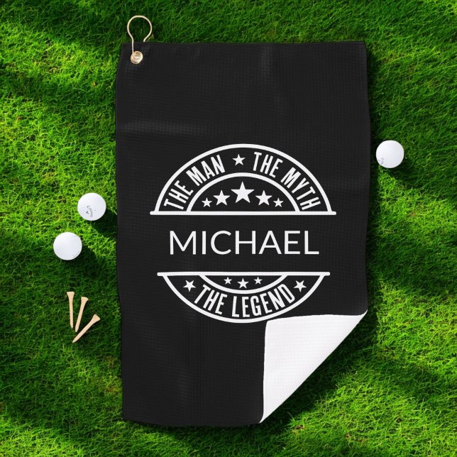 Serviette De Golf L'Homme Le Mythe La Légende Drôle Nom Personnalisé (Créateur téléchargé)