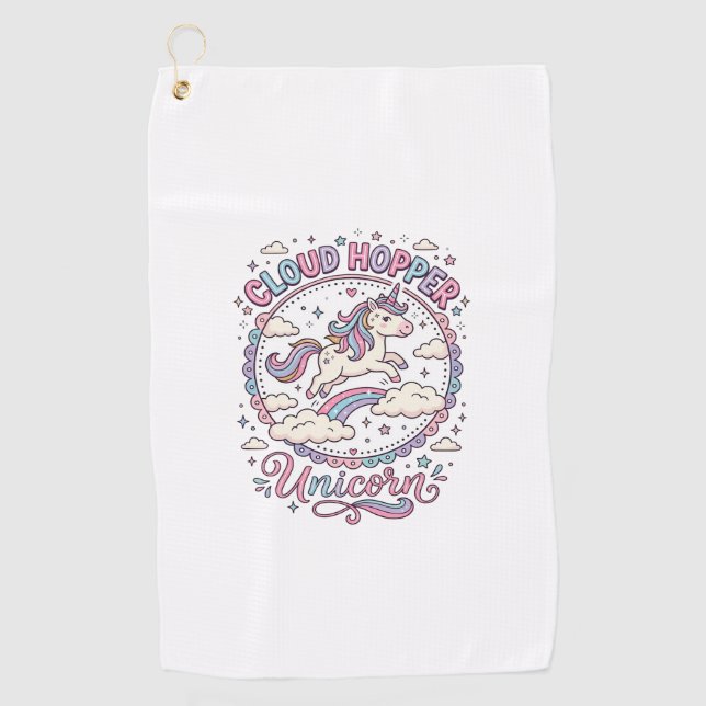 Serviette De Golf Licorne Cloud Hopper Licorne Ludique Cadeau Mignon (Devant)