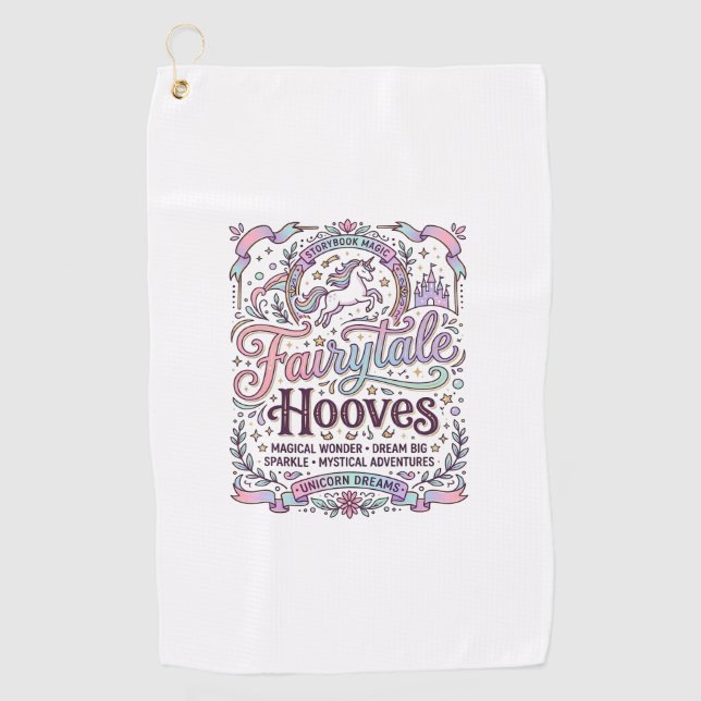 Serviette De Golf Licorne Fée Sabots Création Originale Merch_1 (Devant)