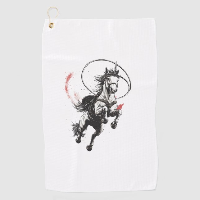 Serviette De Golf Licorne Western Cowboy (1) (Devant)