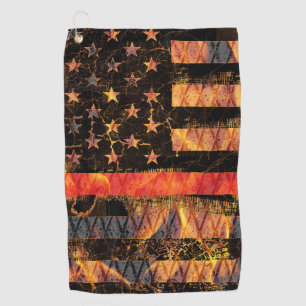 Serviette De Golf Ligne rouge mince et flammes