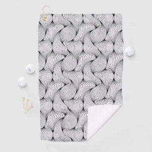 Serviette De Golf Lignes entrelacées noir et blanc uniques