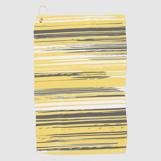 Serviette De Golf Lignes peintes à la main - jaune (Devant)