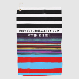 Serviette De Golf Lignes rétro en bande do-it-yourself horizontales