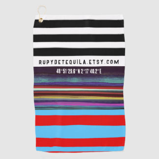 Serviette De Golf Lignes rétro en bande do-it-yourself horizontales