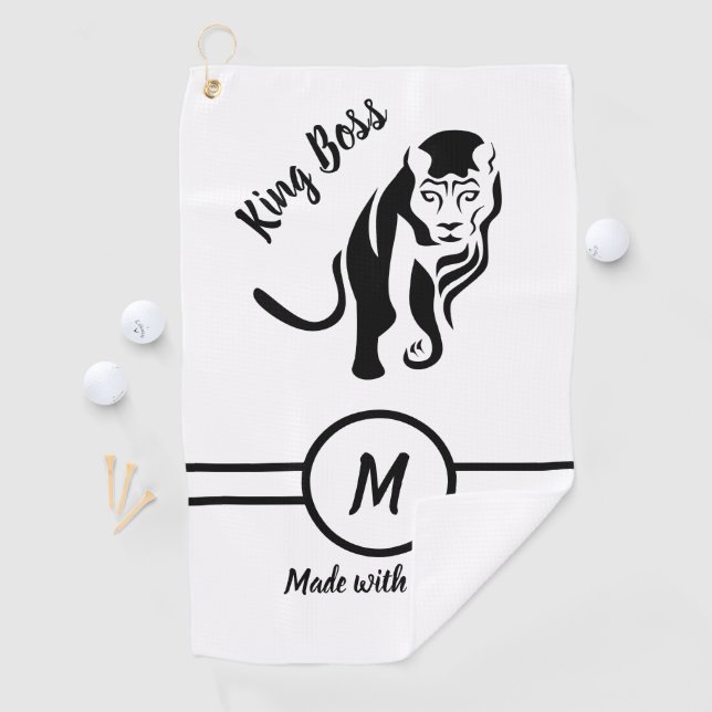 Serviette De Golf Lion Lion Lion, roi noir (En situation)