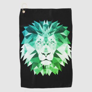 Serviette De Golf Lion vert géométrique