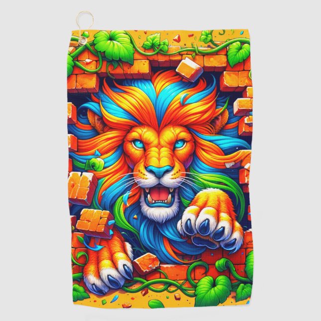 Serviette De Golf Lions Artsy (Devant)