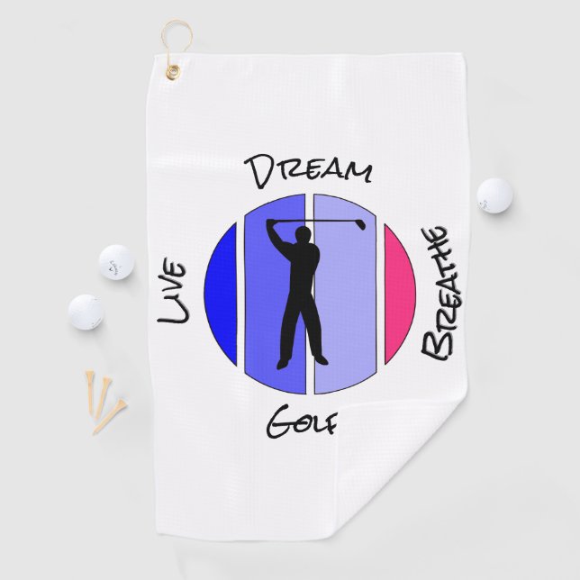 Serviette De Golf Live, dream, breathe golf (En situation)