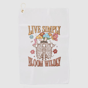 Serviette De Golf Live Simply, Bloom Wiltly - Skeleton & Champignons