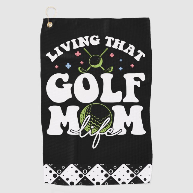 Serviette De Golf Living That Golf Mom Life (Devant)