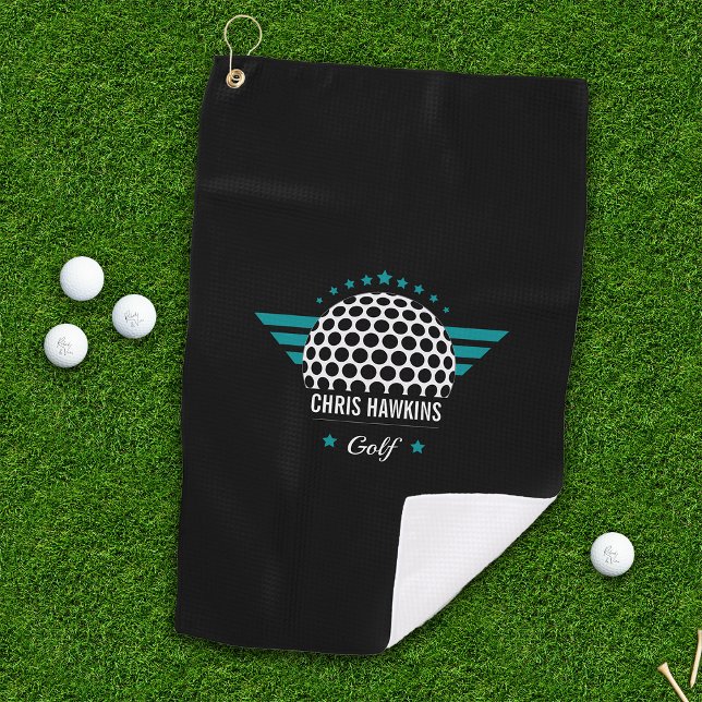 Serviette De Golf Logo de balle de golf personnalisé (Créateur téléchargé)