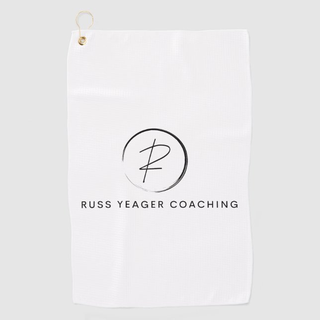 Serviette De Golf Logo de signature de coaching Russ Yeager (Devant)
