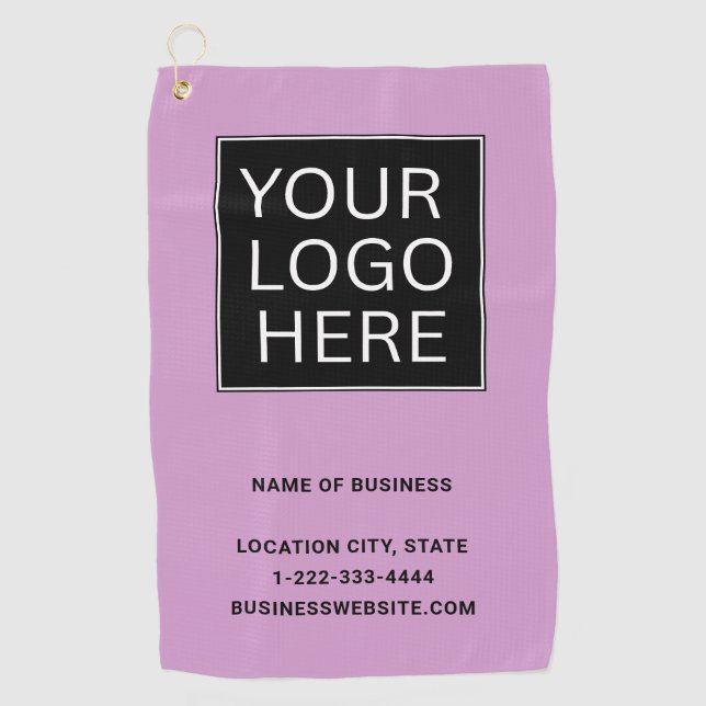 Serviette De Golf Logo et texte d'entreprise personnalisés (Devant)
