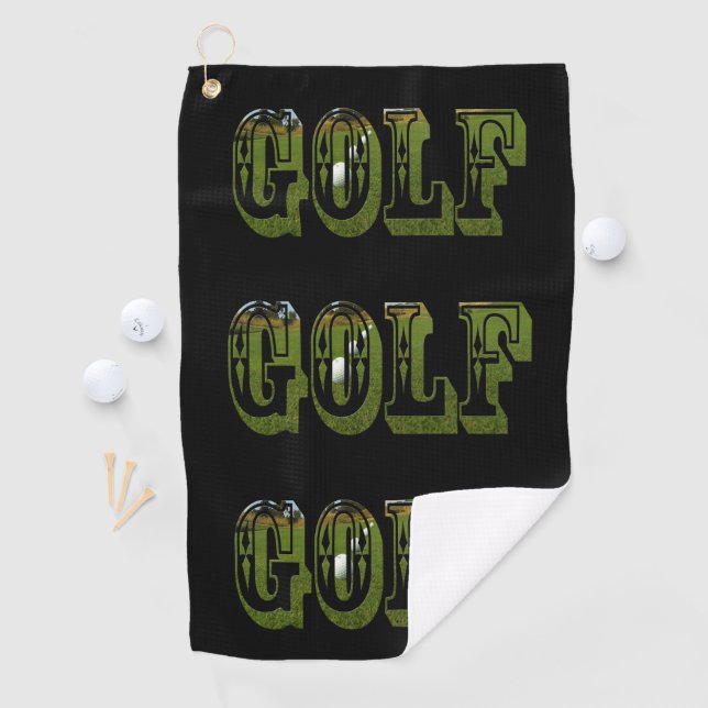 Serviette De Golf logo Green Dimensional Golf Picture, (En situation)