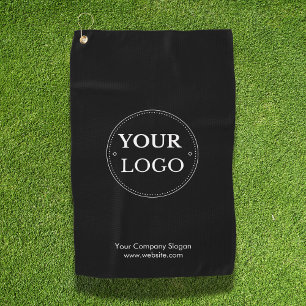 Serviette De Golf Logo personnalisé noir moderne de marque d'entrepr