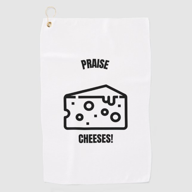 Serviette De Golf Louanges fromages Jésus amusant pun de fromage pla (Devant)