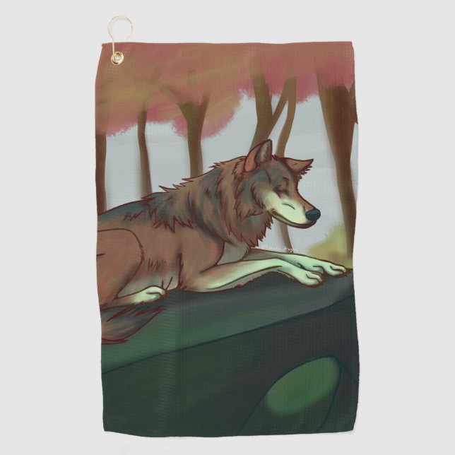 Serviette De Golf Loup européen (Devant)