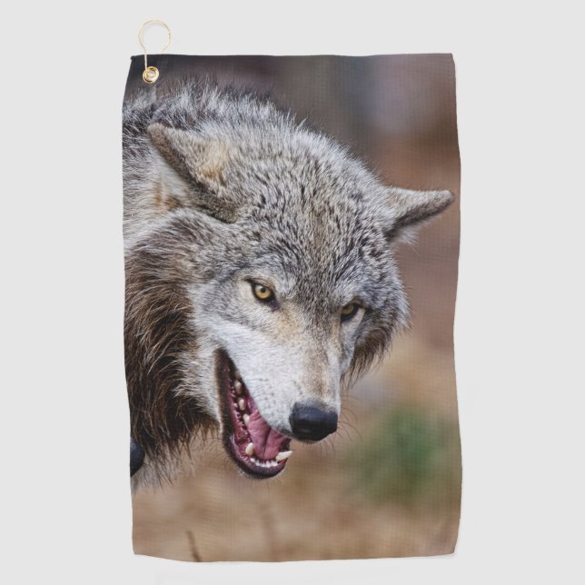 Serviette De Golf Loups gris  (Devant)